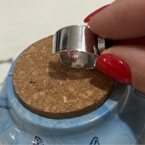 Pendant & Ring set Jet Set Sarah Coventry Black Rivoli Circle  Necklace 15" - Picture 4 of 5